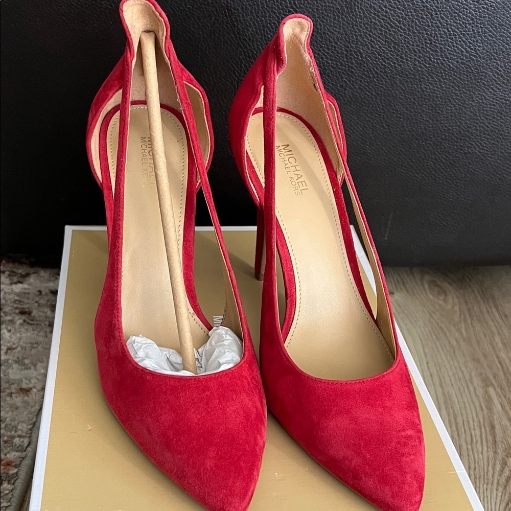 Michael Kors Vibrant Red Suede Heels
